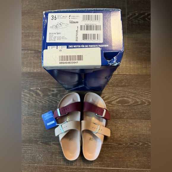 Birkenstock Women's Arizona Split Nubuck
Leather Maroon Sandals US5 EU36 - Picture 2 of 4